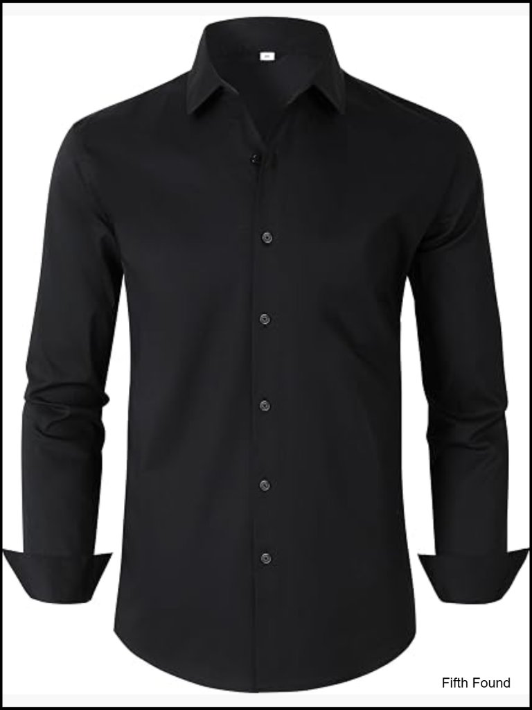 Men's Long Sleeve Wrinkle Free Button Down Dress Shirt (No Color)